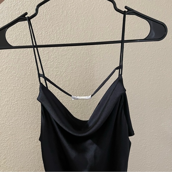 NWT! ZARA BEADED SATIN EFFECT DRESS BLACK - Picture 5 of 7